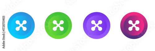 Four Colorful Button Elements  Abstract UI Design Symbols