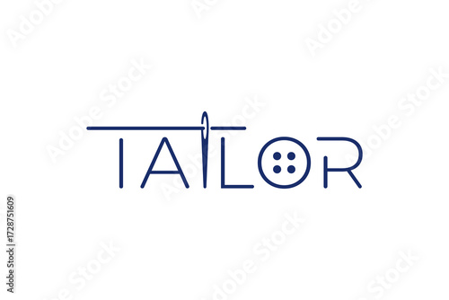 Tailor Wordmark Logo Design  Sewing Craft Branding