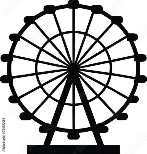 ferris wheel illustration, amusement icon
