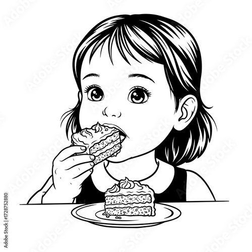 Child Eating Cake