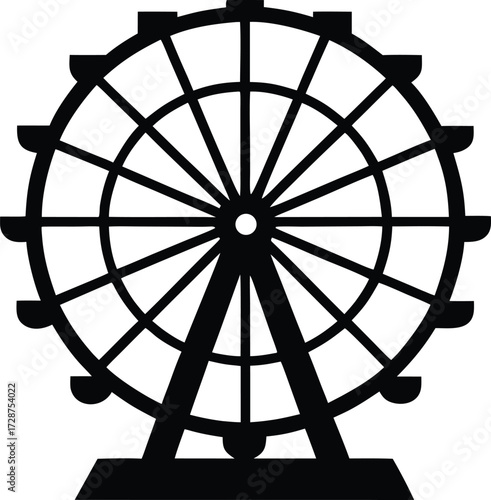 ferris wheel vector, carnival ride silhouette
