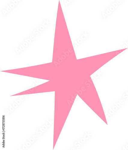A pink stylized star with sharp points on a white background