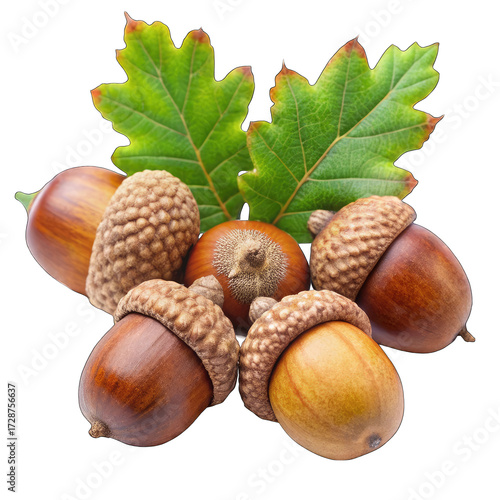 acorns and leaves