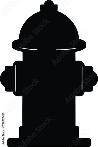 fire hydrant vector, water supply silhouette
