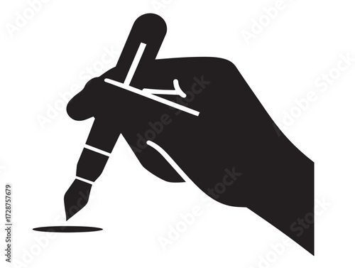 Professional copywriting silhouette icon vector in clean style