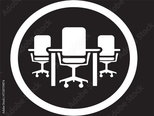 Professional coworking space silhouette icon vector illustration