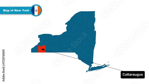 Cattaraugus Map Video, New York map, Political Map of New York, New York USA, with all states, national flag and borders, travel, education, geography, and global studies.