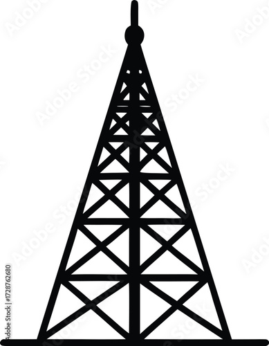 radio tower illustration, signal icon
