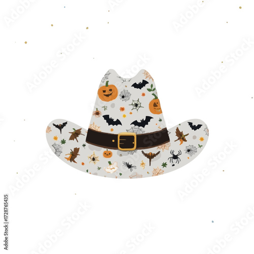 Halloween themed hat illustration 