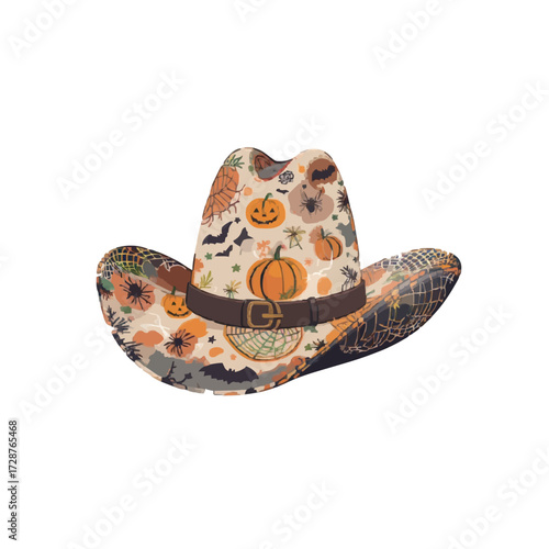Halloween themed hat illustration 