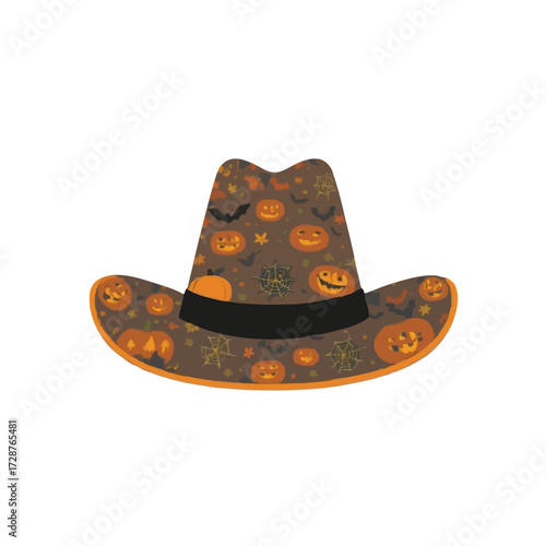 Halloween themed hat illustration 