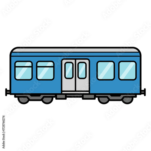 Essential railway carriage icon Flat style illustration perfect for public transport and long-distance travel apps. Vector, thick outline, high-res, and easy to scale. Get yours now.