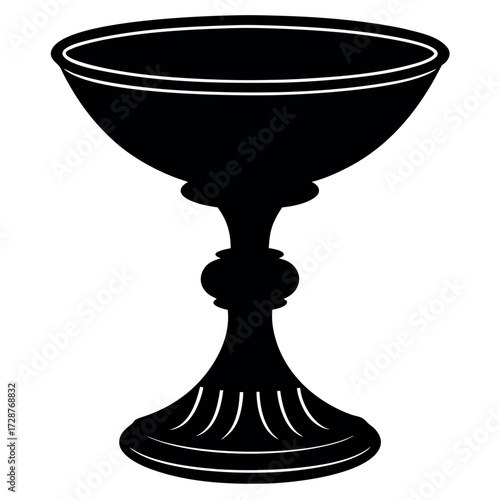 Solid Black Cup of Eternal Life Silhouette on White Background (1).eps