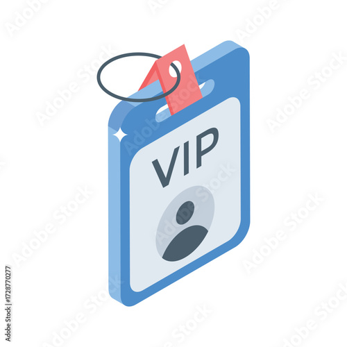 Sleek isometric icon of exclusive VIP pass entry