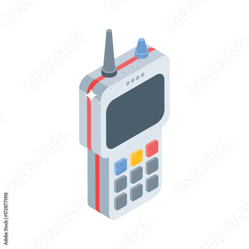 Ready to use isometric style icon of walkie talkie