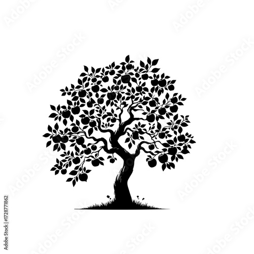 Apple Tree Vector – Ripe Fruit Orchard Illustration