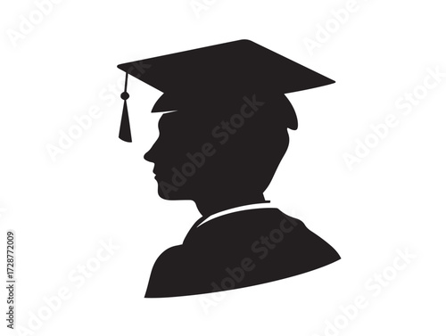 Creative Education Concept in Minimal Bold Silhouette Vector Illustration Graphic Style