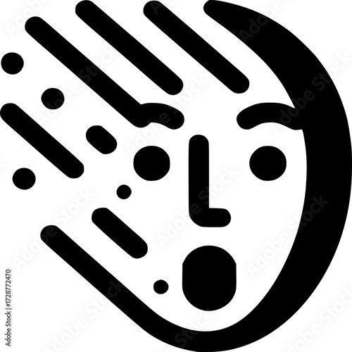 Surprised Icon: A vector illustration captures the essence of awe and surprise, a modern and minimalistic design. 