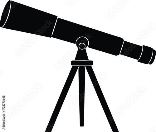 telescope illustration, space icon

