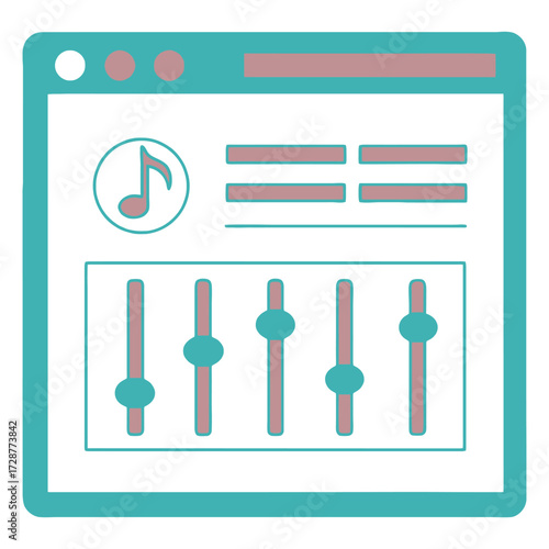 Modern music production software interface with sliders and audio controls icon 