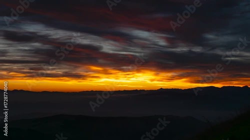 sunset over the mountains
