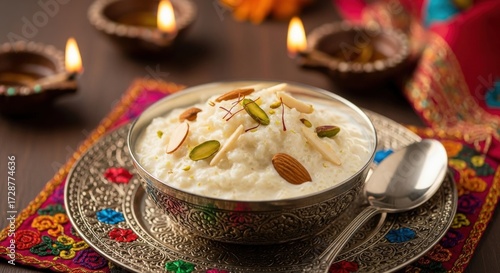 Festive Indian Dessert: Phirni with Almonds and Pistachios