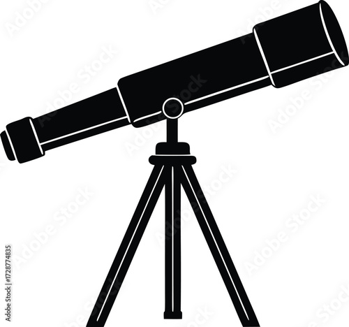 telescope vector, stargazing tool silhouette
