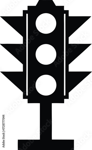 traffic light illustration, stop icon
