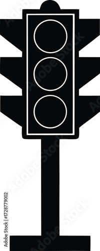 traffic light vector, road signal silhouette
