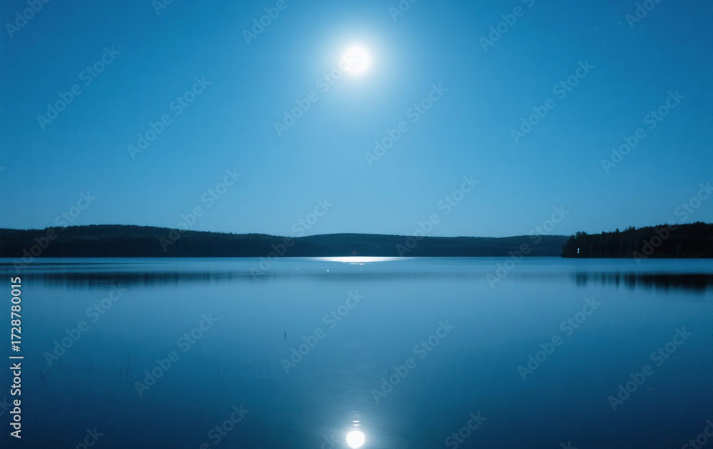 Fototapeta premium sunset over the lake