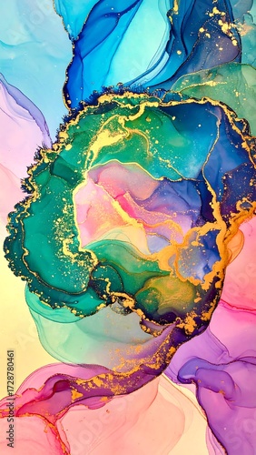 Vibrant abstract swirling colors