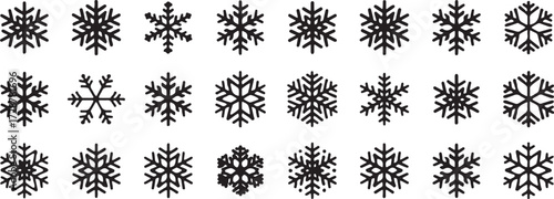 Snowflake icon, Winter snow vector, Ice flake silhouette, Frozen crystal design, Festive snowflake clipart, Decorative snowflake illustration, Christmas snow symbol, Cold ice artwork, Holiday snow gra