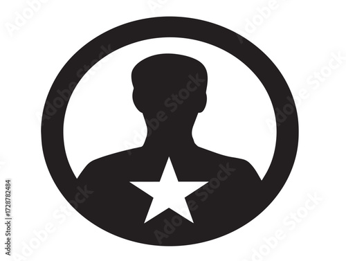 Creative Fame Icon in Minimal Bold Silhouette Vector Illustration Graphic Design