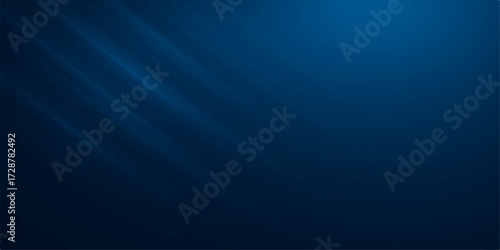 Abstract blue background with soft glowing rays of light creates a dynamic, wavy design