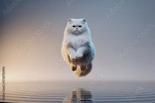 Purebred Persian cat against gradient background