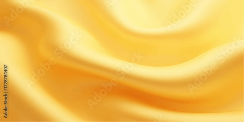 Smooth flowing golden satin waves create a soft, luminous texture with a hint of warm orange light