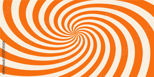 Abstract orange vector background with circular swirl design and colorful artistic pattern