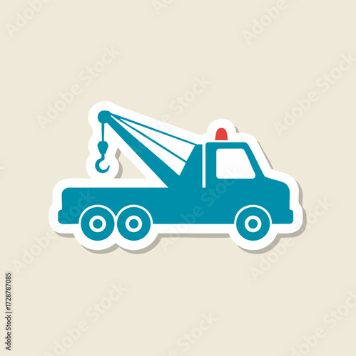 Tow Truck Silhouette Icon Vector