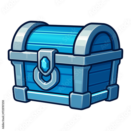 Crystal Treasure Chest Icon – Fantasy Blue Loot Box