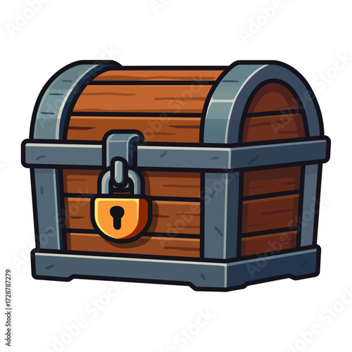 Treasure Chest Icon – Fantasy Wooden Loot Box