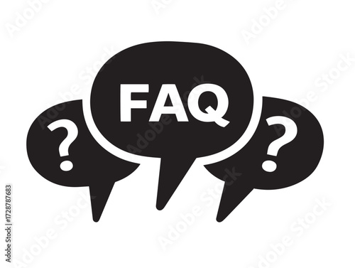 Frequently Asked Questions FAQ silhouette icon vector illustration modern support
