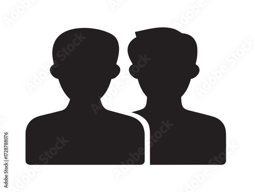 Friendship silhouette icon vector illustration solid black companionship and loyalty concept