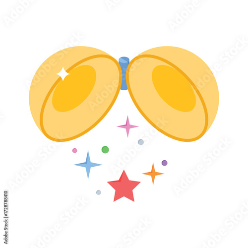 Premium isometric style icon of hanging confetti ball