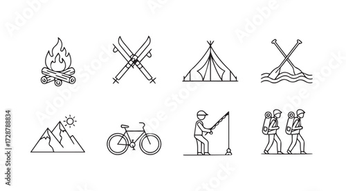 Vector art of outdoor activity icons