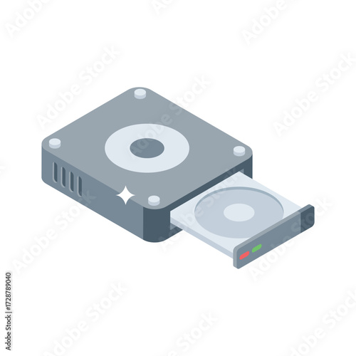Handy isometric style icon of CD rom
