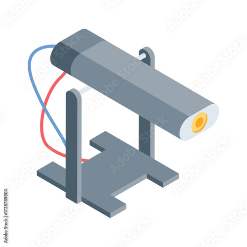 Sleek isometric style icon of bright spotlight beam