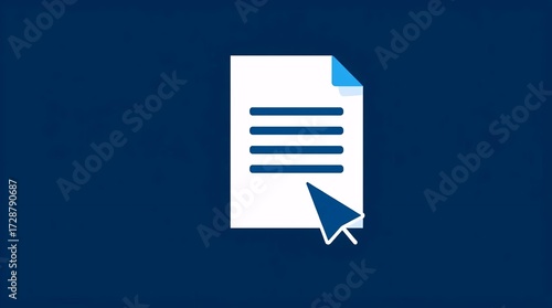 vector flat icon of online document with arrow cursor showing internet content editing and file access