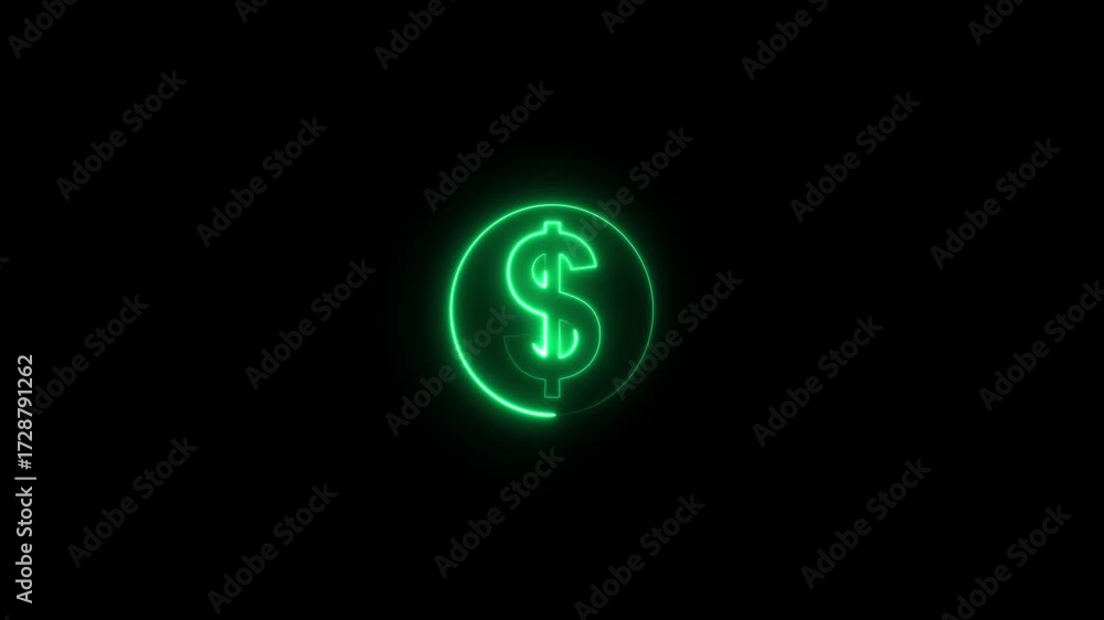 Luxury Dollar Symbol Neon Animation in 4K Luxury Dollar Symbol Neon Animation in 4K