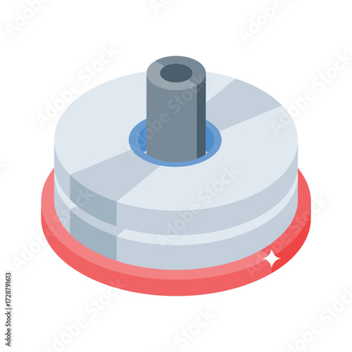 Handy isometric style icon of wooden CD rack