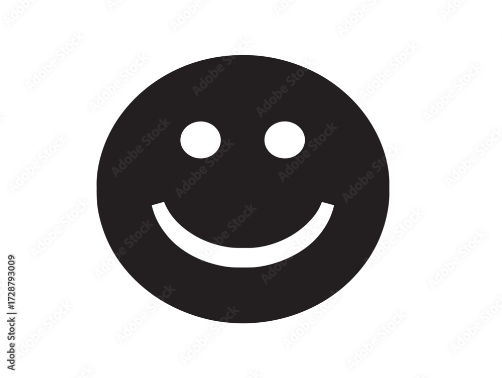 Fototapeta premium Happiness silhouette icon vector illustration solid black joyful emotion and feeling